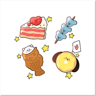 Bt21 cute foods Posters and Art